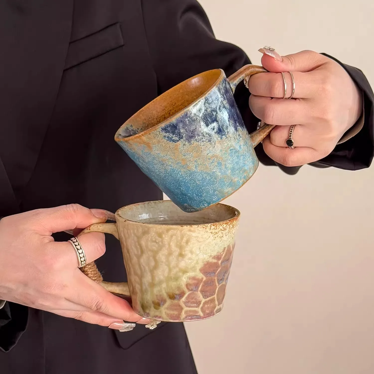 

Attractive Ceramic Mug Drinking Cup High Aesthetic Value Couple Water Cups Gift Box Birthday Gift for Women Single Ear Handle