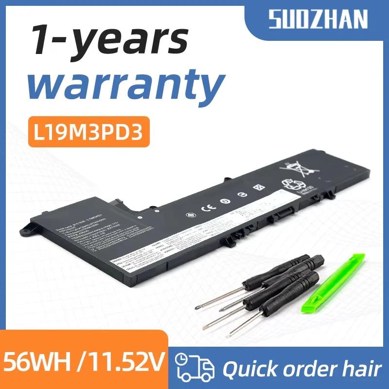 SUOZHAN L19M3PD3 Laptop Battery Compatible for Lenovo Ideapad S540-13API 81XC 13IML 81XA Pro 13 Series 5B10V27763 SB10W67179 L19