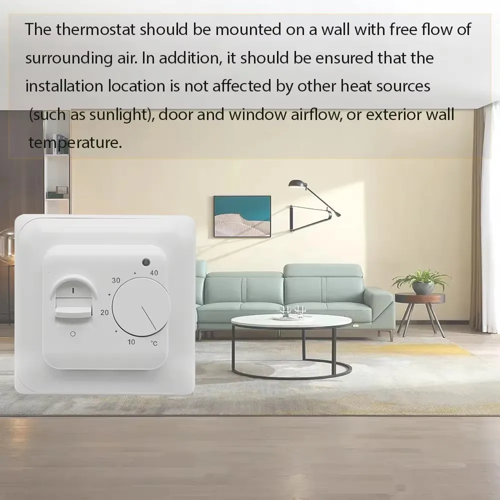 Mechanischer Thermostat, ferngesteuert, elektrische Fußbodenheizung, Wasser, warmer Raumtemperaturregler, externe NTC-Sensorsonde, 16 A, 220 V, M5