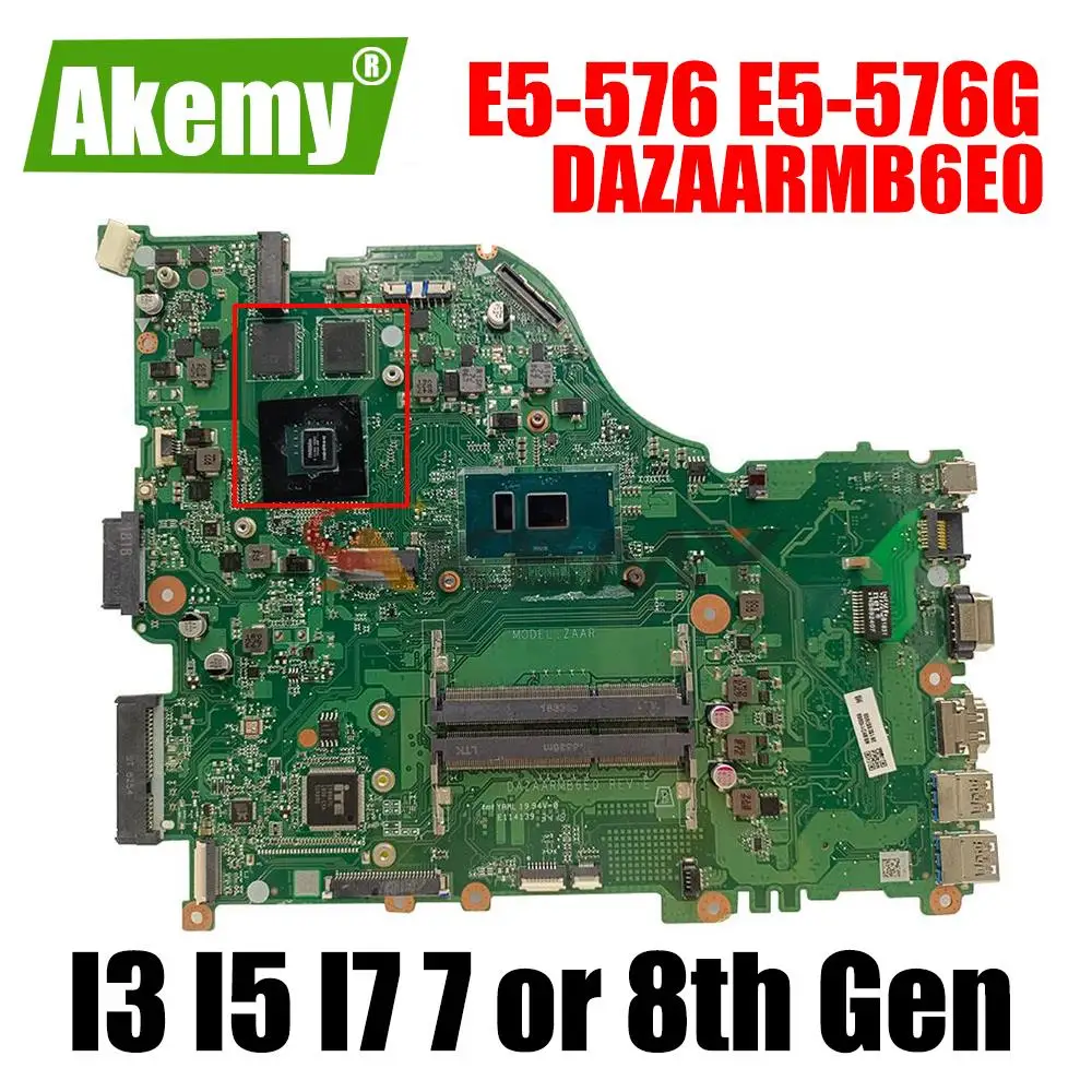 

Материнская плата для ноутбука Acer Aspire E5-576 E5-576G DAZAARMB6E0 i3-7130U 940MX 2G N16S-GTR-S-A2 NBGU011001
