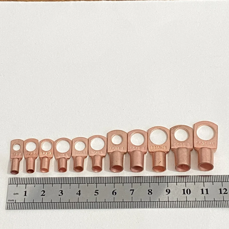 Cltgxdd 5-10 Stück Kupfer-Ringkabelverbinder, blankes Kabel, elektrische Crimpklemme SC4-6 SC6-6 SC6-8 SC10-6 SC16-6 SC16-8 SC25-8 – Detail 17