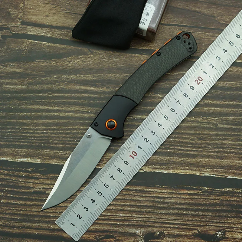 LEMIFSHE New Crooked River 15080 Carbon Fiber/G10 Handle Mark S30V Blade Outdoor Camping Survival EDC Pocket Folding Tool Knife