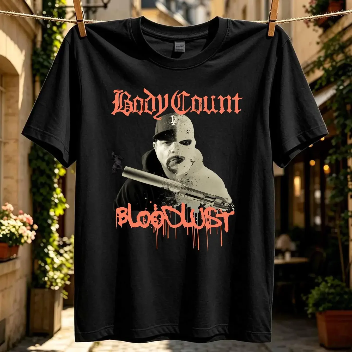 washed T Shirt Body Count Bloodlust  Cotton Black Men Size S to 5XL BE931 long sleeves vintage Washed Versatile fashion Stylish