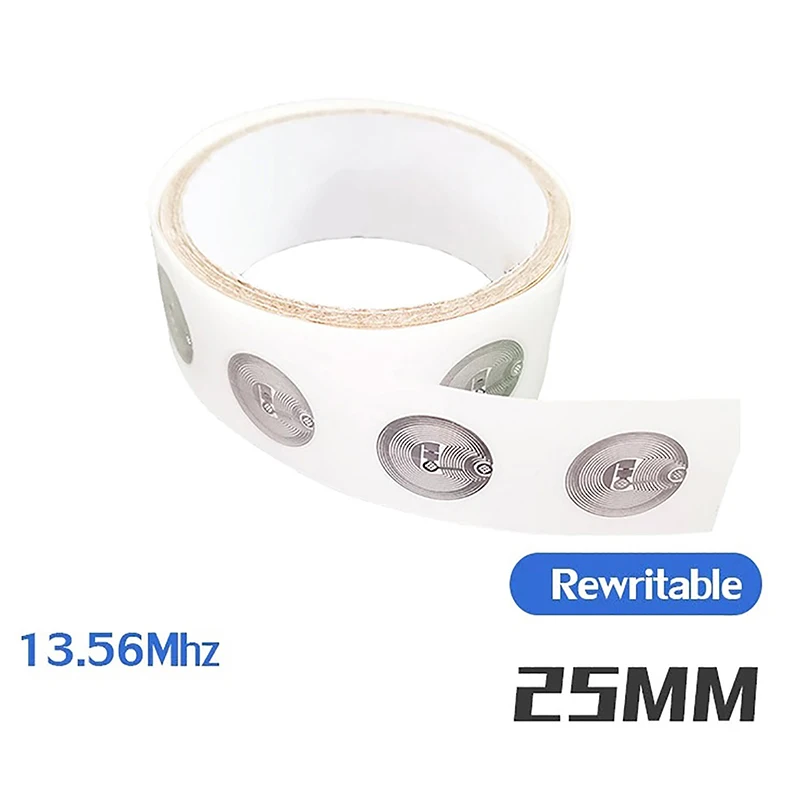 10Pcs UID Block 0 Changeable Re-Writtable Round Dia25mm Sticker 13.56MHZ NFC Copy Clone Label