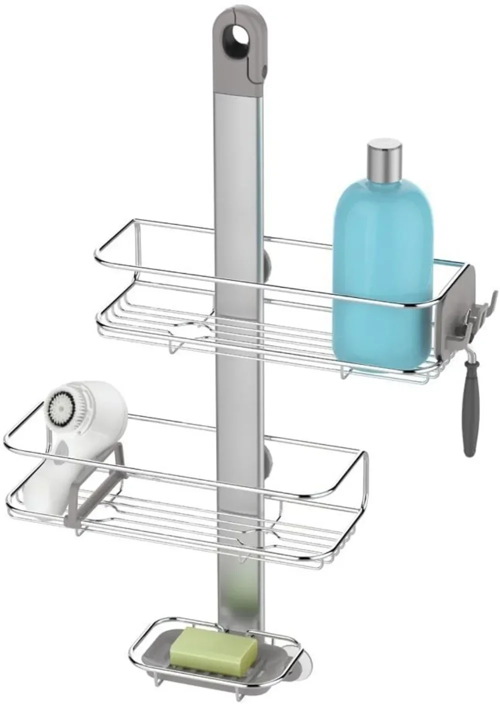 

Over-Door Shower Caddy, Stainless Steel and Anodized Aluminum