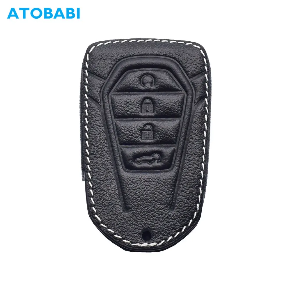 

Leather Car Key Case Keychain For Isuzu MU-X LS-T X Series DMAX D-Max X-Terrain 2020 2021 Smart Remote Control Protector Cover