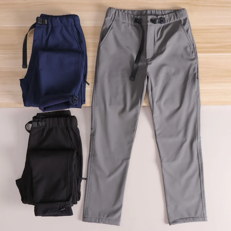 

DRW Water-Resistant Thiened Fce Outdoor Windproof Men's Casual Pants Heat Retention Autumn Winter Straight Leg Polyester
