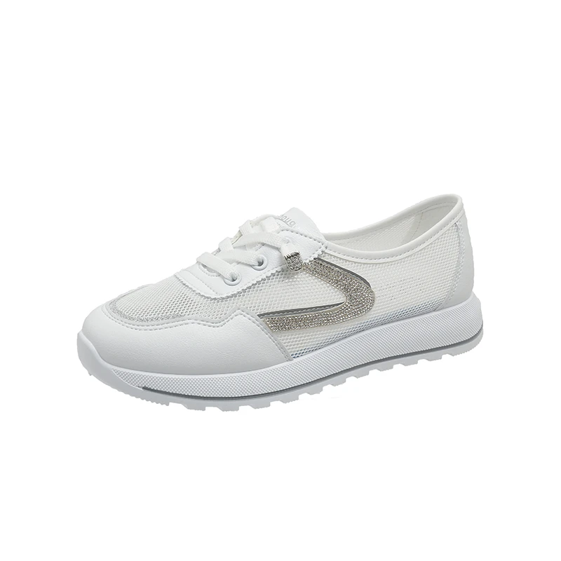 Scarpe da papà suola morbida resistente all'usura sport Casual piccole scarpe bianche scarpe da donna in rete da donna nuova estate 2024 Low Top