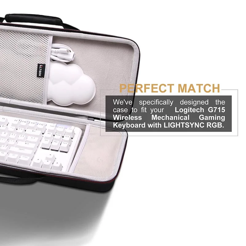 EVA-Hartschale für Logitech G715 kabellose mechanische Gaming-Tastatur, schützende Tragetasche