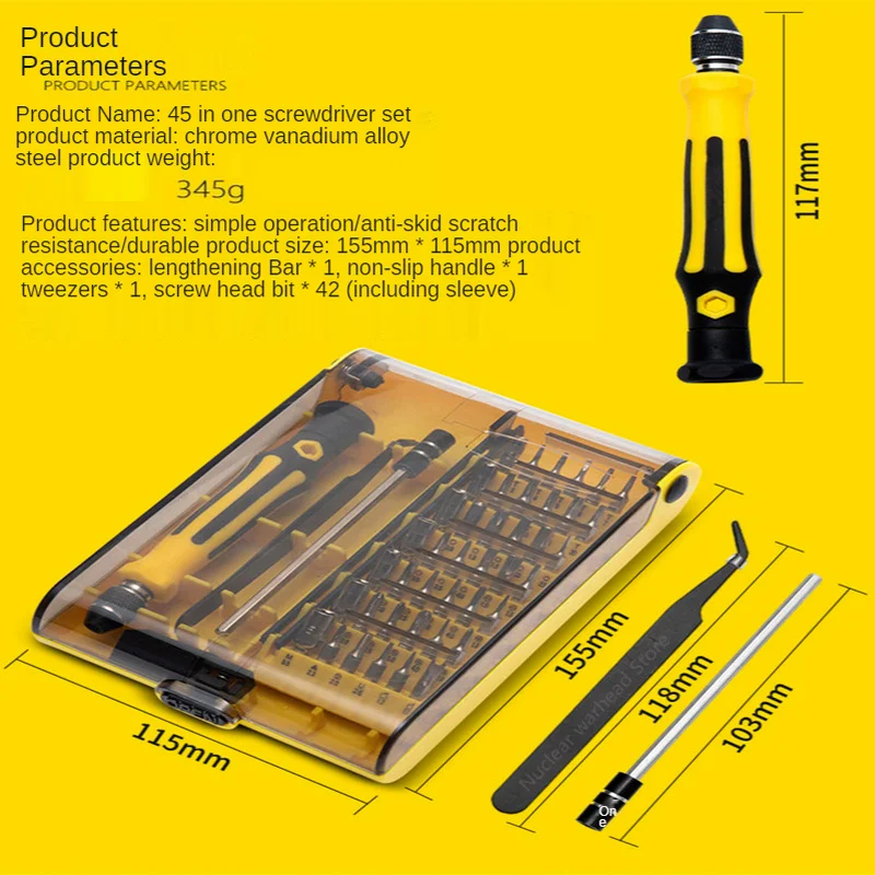 Imagem -06 - Jackly Conjunto de Chave de Fenda Magnética 45 em Torx de Reparo de Celular Ferramenta de Precisão para Conserto