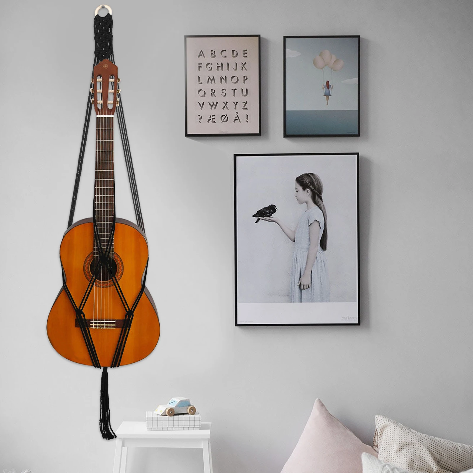 

Strap Cotton Adjustable Sling Wall Shelf Instrument Accessories Ukulele Guitar Net Strong Load Bearing Anti Wear Guitar Belt