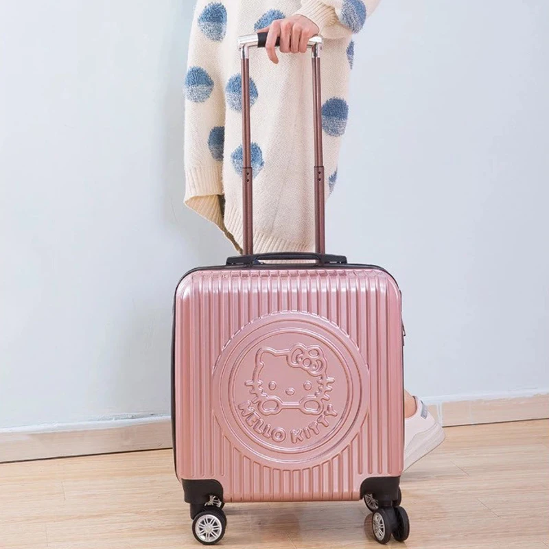 20 بوصة الأطفال حقيبة تروللي بعجلات الكرتون الترفيه حقيبة حمل على حقيبة حقائب للمرأة مرحبا كيتي حقيبة سفر Kawaii الكرتون