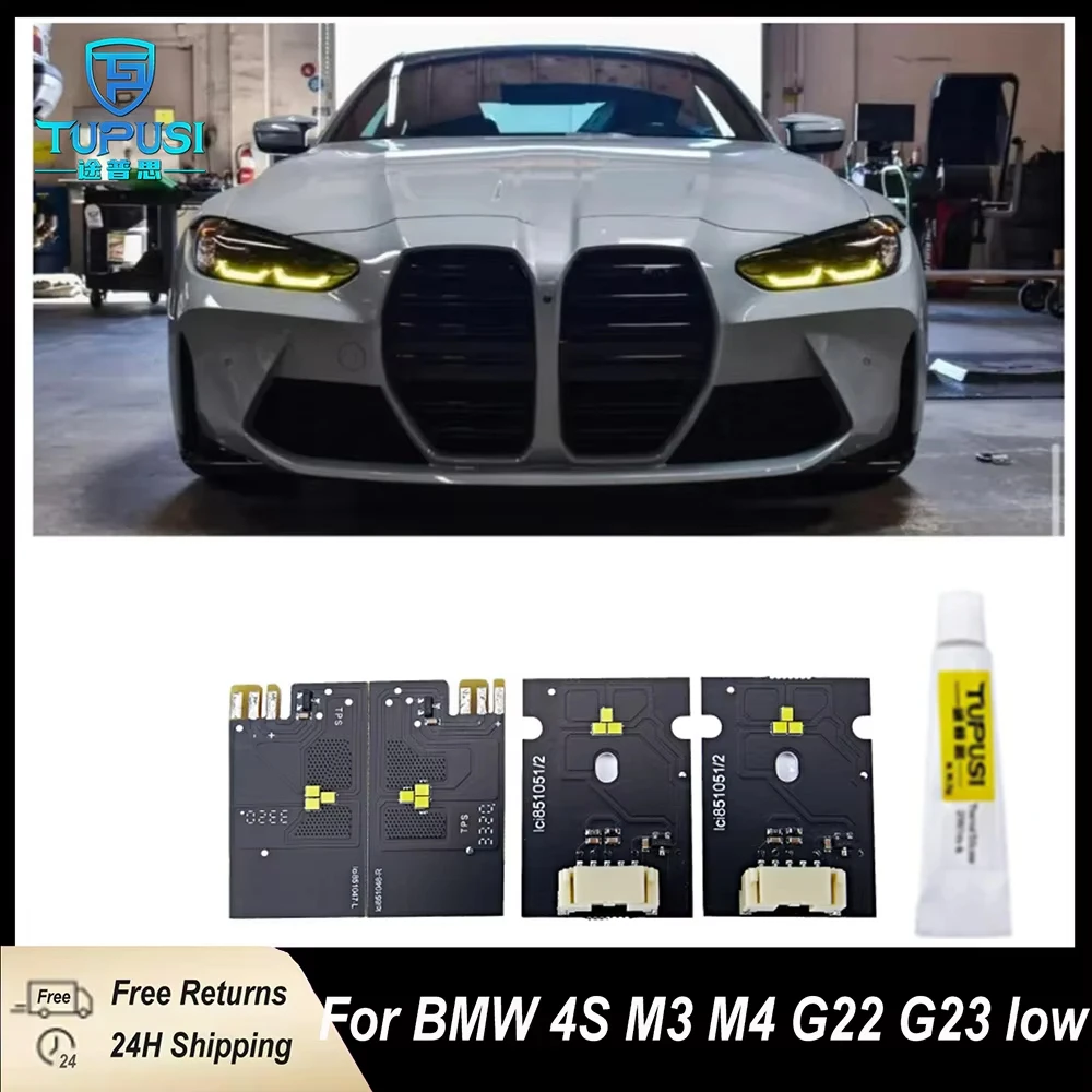 Yellow DRL LED Modules LOW EU Version For BMW 4 Series M3 M4 G80 G82 G83 G22 G23 G26 2021-2024 Daytime Running Lights Chip