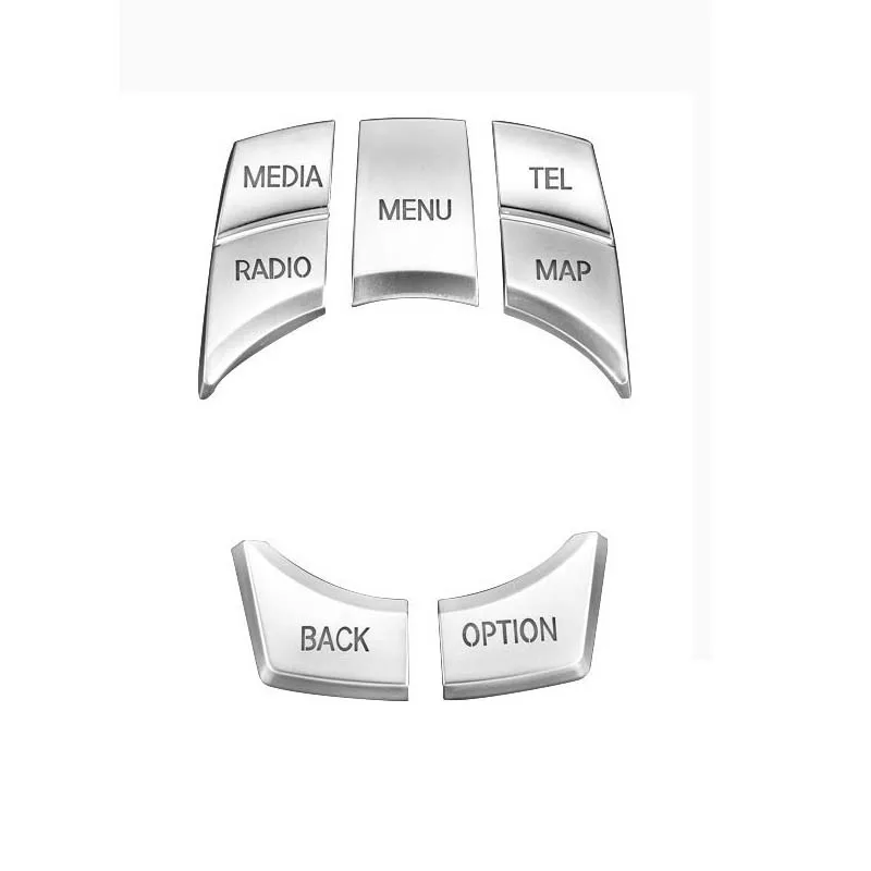 Car Multimedia Buttons Cover For BMW 5 6 7 Series GT  X3 X4 2011-2017 Multimedia Button Sticker Silver plating adhesive backing