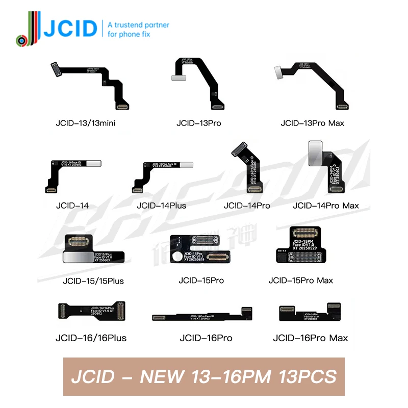 JCID غير إزالة معرف الوجه إصلاح FPC الكابلات المرنة آيفون X XR 11 12 13 14 15 16 برو ماكس إصلاح الوجه دون كابل لحام IC