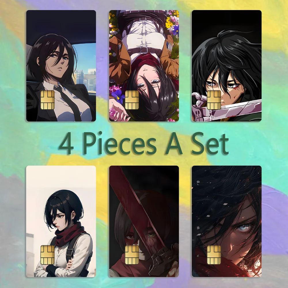 

Anime Attack On Titan Mikasa Ackerman Stickers Credit Visa Debit Bank Charge Card Bus Metro Waterproof Sticker Decal Decoration