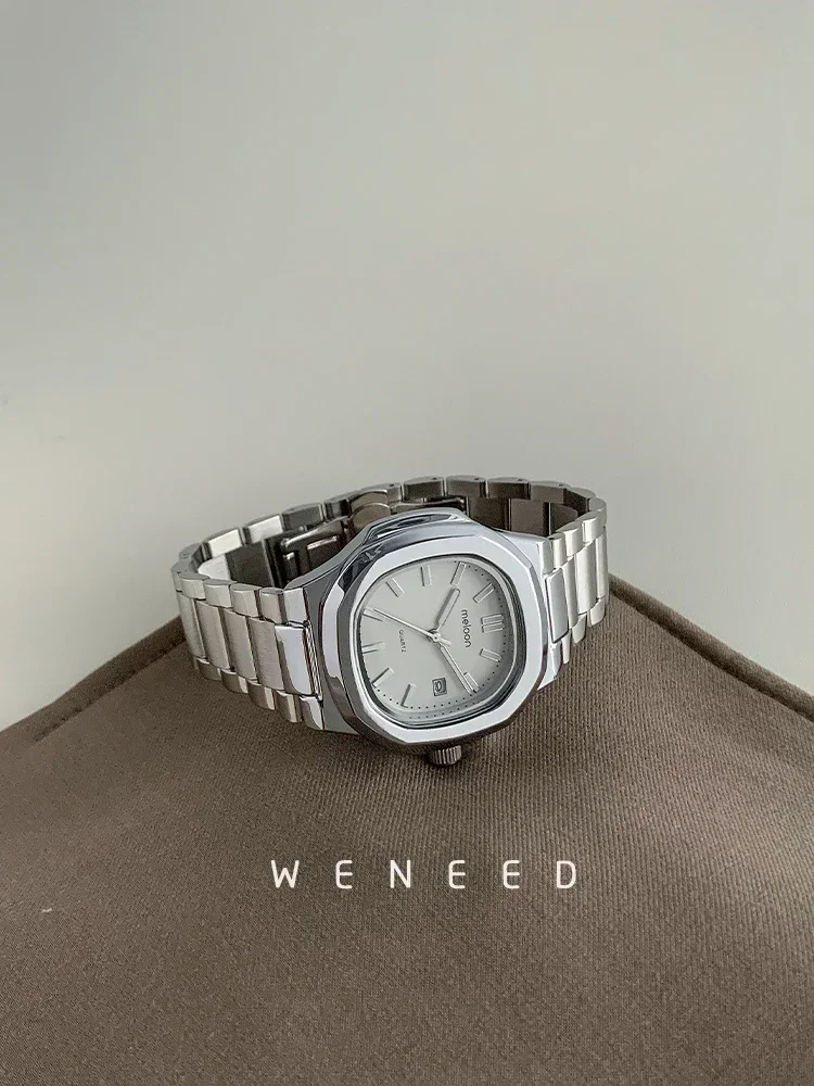 WENEED watch women's niche light luxury dopamine simple fashion women's square steel belt quartz watch women's watch