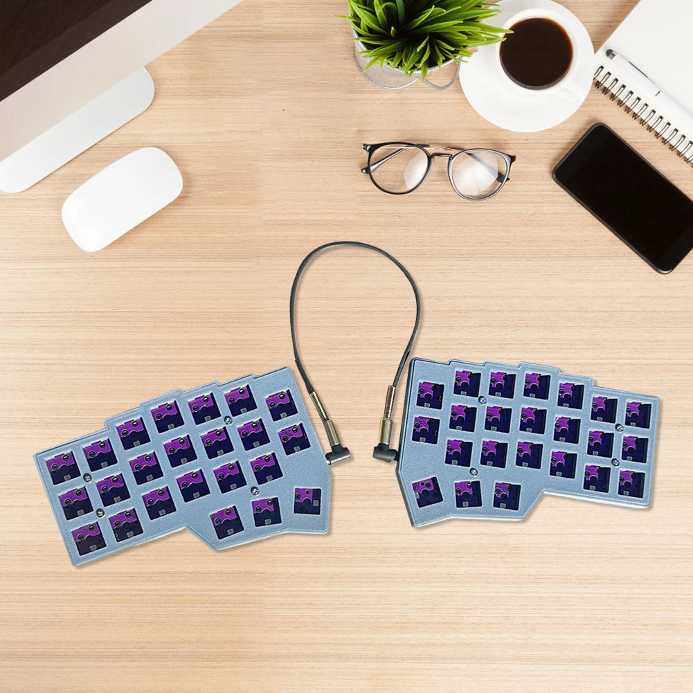 Teclado dividido, teclado programable con cable, intercambio en caliente, teclado de diseño dividido, compatible con QMK/VIAL, accesorios personalizados para jugadores de PC