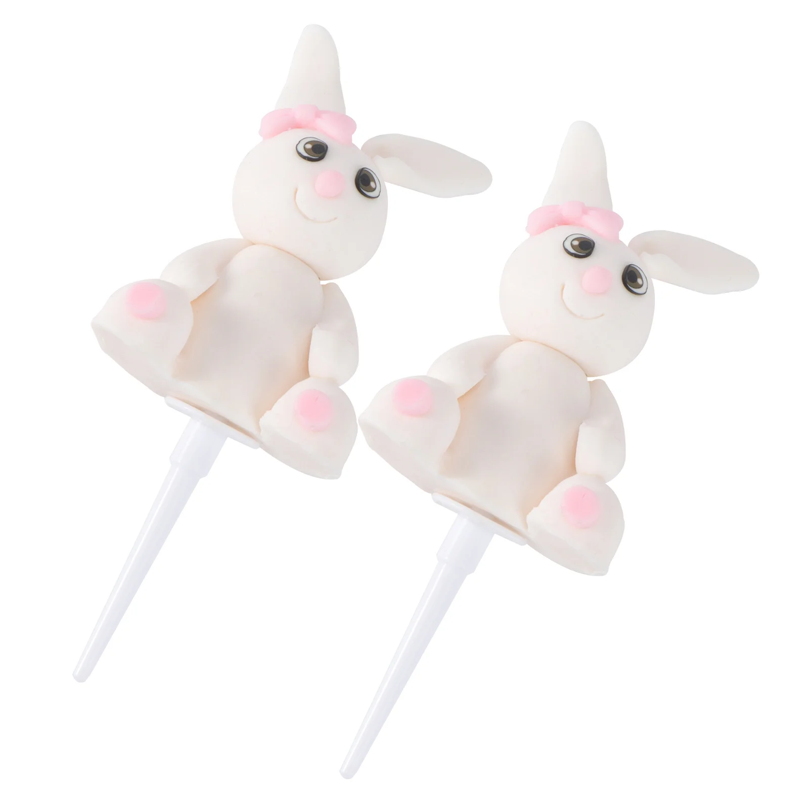 

2pcs Bunny Decor For Kids Birthday Party Cupcake Ornaments Cake Birthday Cake Decorations Decorations Assorted Color