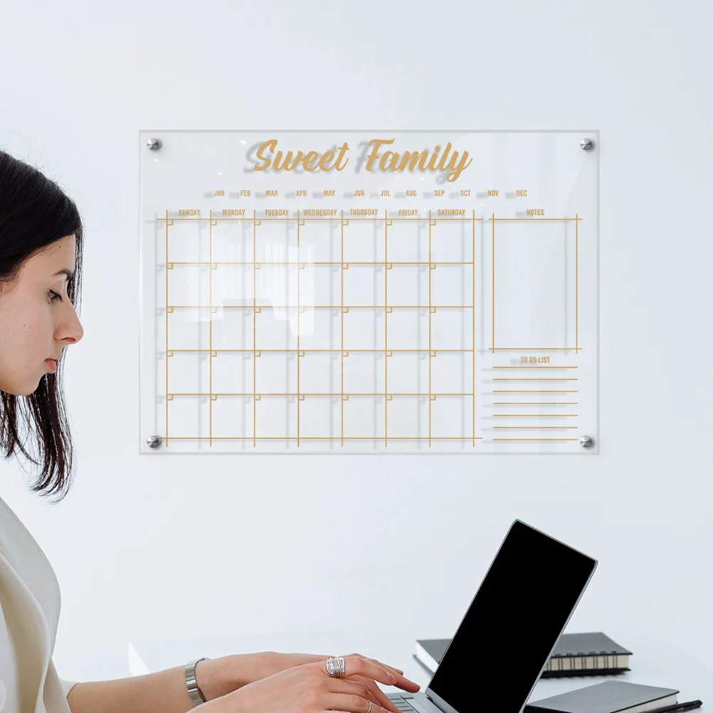 

Acrylic Weekly Planner Clear Dry Erase Transparent Message Writing For Home Office Desktop Organizer Multi-Function Memo