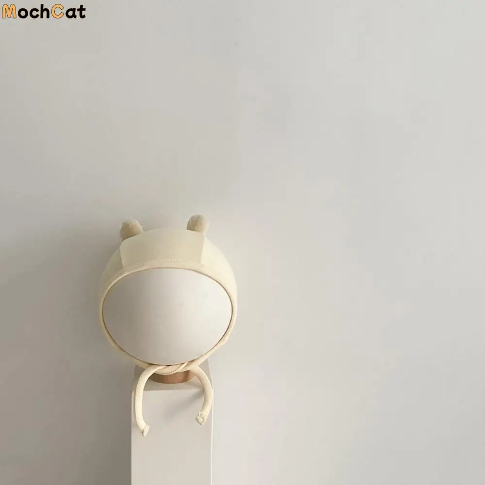 

Thin Windproof Baby Bear Ear Protection Hat No Brim Pullover Style Children's Cap Cotton Thickened Cartoon Design