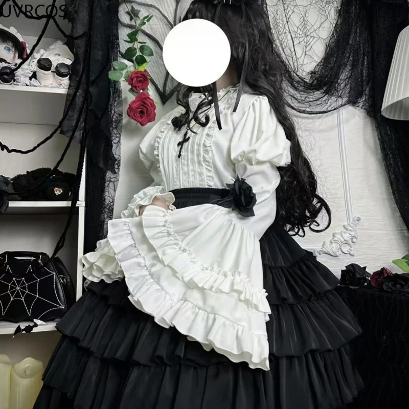 Japanese Sweet Girls Kawaii Cute Lolita Flare Sleeve Blouses Victorian Y2k Aesthetic Ruffles Shirts Tops Women Jk Loose Blusas