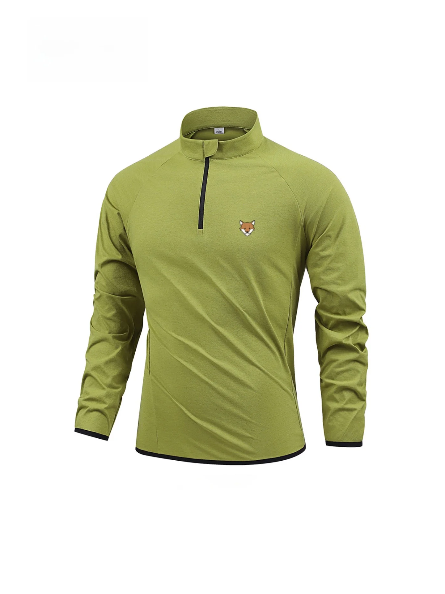 

Qui Dry Long Sve Running Fitn Training Clothes for Men Outdoor Sports T-irt April Polyester Fiber Stand Fit