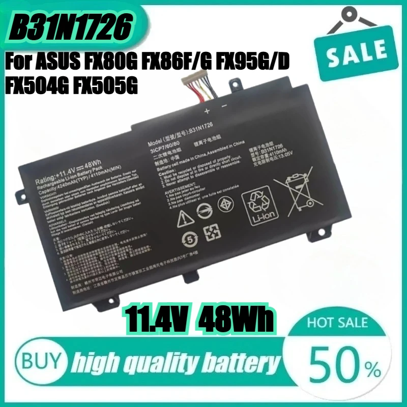 

B31N1726 Laptop Battery for ASUS TUF Gaming FX505G FX505GM FX505DT FX505DV FX505DU FX505DY FX505GE FX505GD