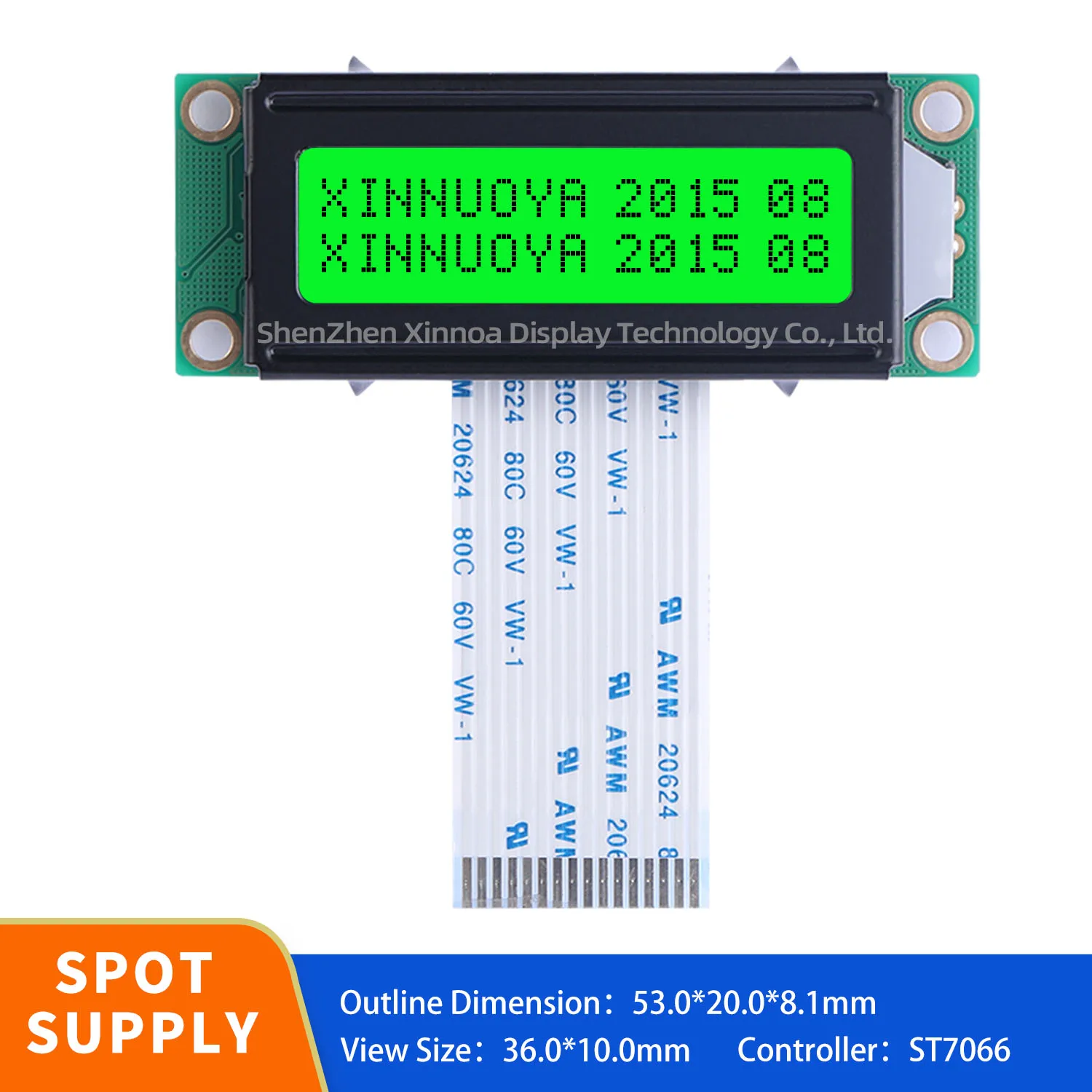 1602A-20-1A HD44780 FPC45MM 1602 Small Character LCD LCM Blue Negative with White LED Backlight STN 16x2 1602