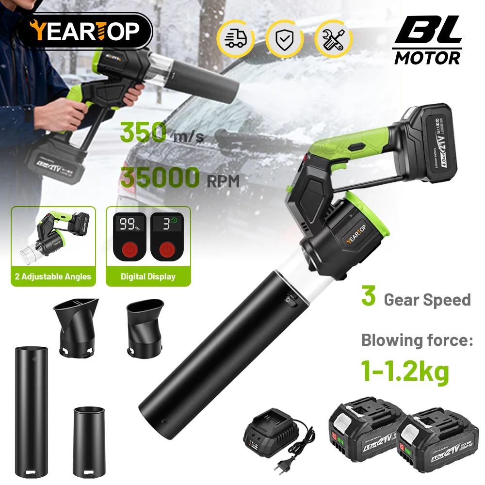 

YEARTOP Brushless Electric Turbo Blower Jet Fan 350M/S 35000RPM Handheld Air Snow Leaf Dust Blowing Tool For Makita 18V Battery