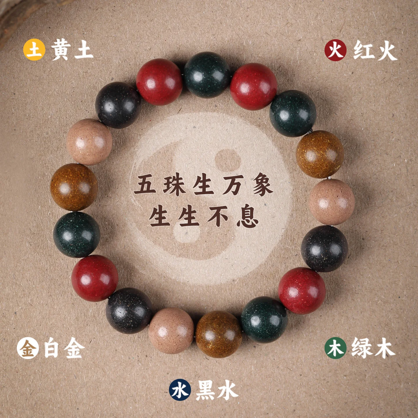 Handmade Ancient Method Natural Incense Beads Bracelet: Five Elements Laoshan Sandalwood & Ambergris TCM Prayer Gift