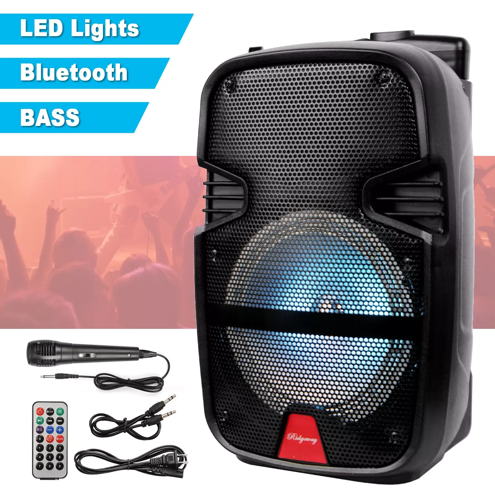 3000W Portable Bluetooth Party Speaker System Subwoofer Heavy Bass w/ Microphone