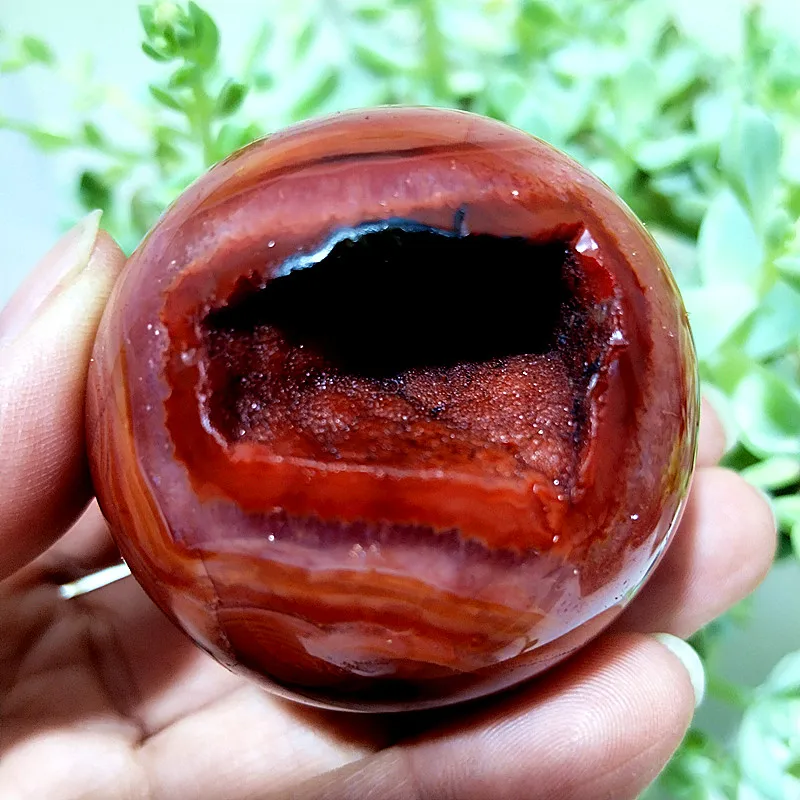 Natural Stone Red Agate Crystal Ball Geode Druzy Sphere Cluster Chakra Meditation Spiritual Healing Home Ornaments - Image 5