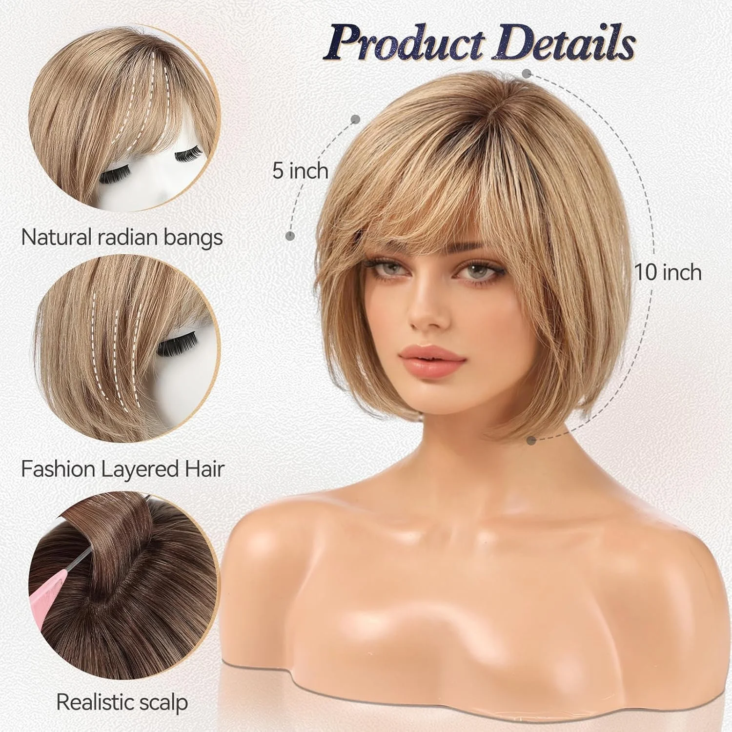 10 Inch Hair Topper for Women Real Human Hair 6.5x6.5 inch 