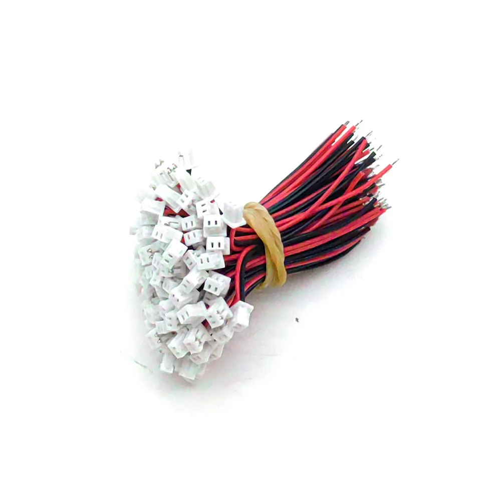 100 Uds Micro JST 1,25mm conector de Cable de 2 pines 1,25 MM JST 2P conector de Cable electrónico de un solo cabezal 10cm 50MM