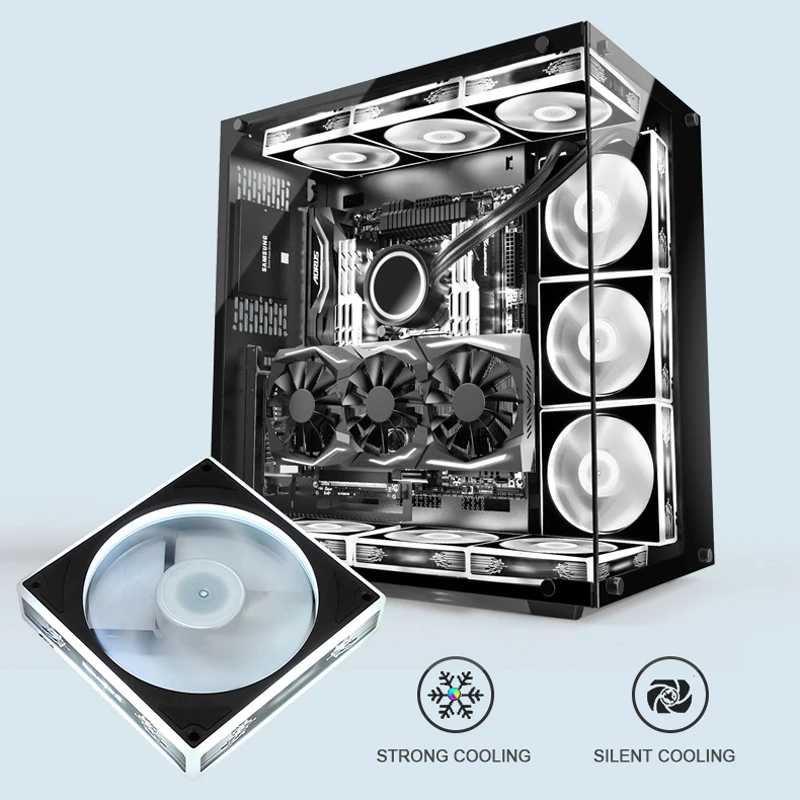 12V PC Cooler ARGB Fans 120x120x25mm  For Computer Case Air Cooling