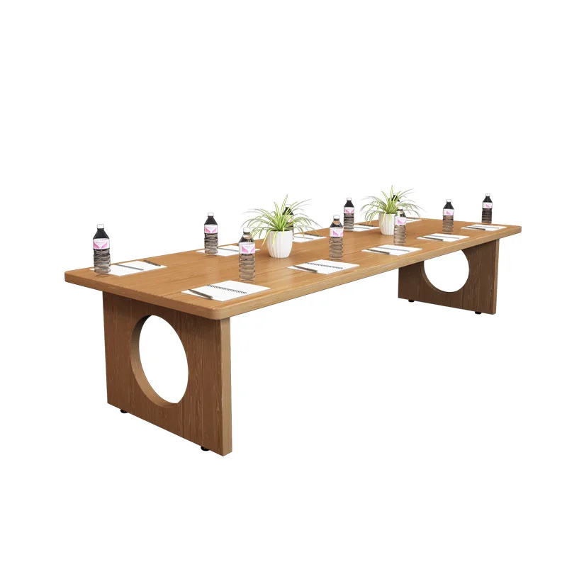 Log large board conference table simple large office negotiation rectangular workbench