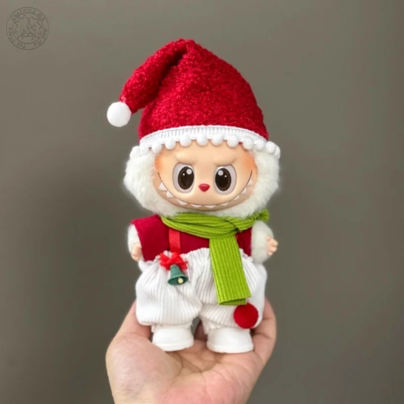 Only Clothes For Labubu 17cm Removable Wearable Christmas Series Doll Clothes Plush Vinyl dolls Christmas Set Christmas Gifts