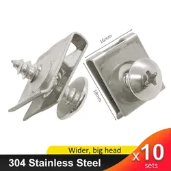 10 Sets Wider Stainless Steel U type Clips ST4.8 Self-tapping Screws for Car Motorcycle Fastener Fender Bumper Protection