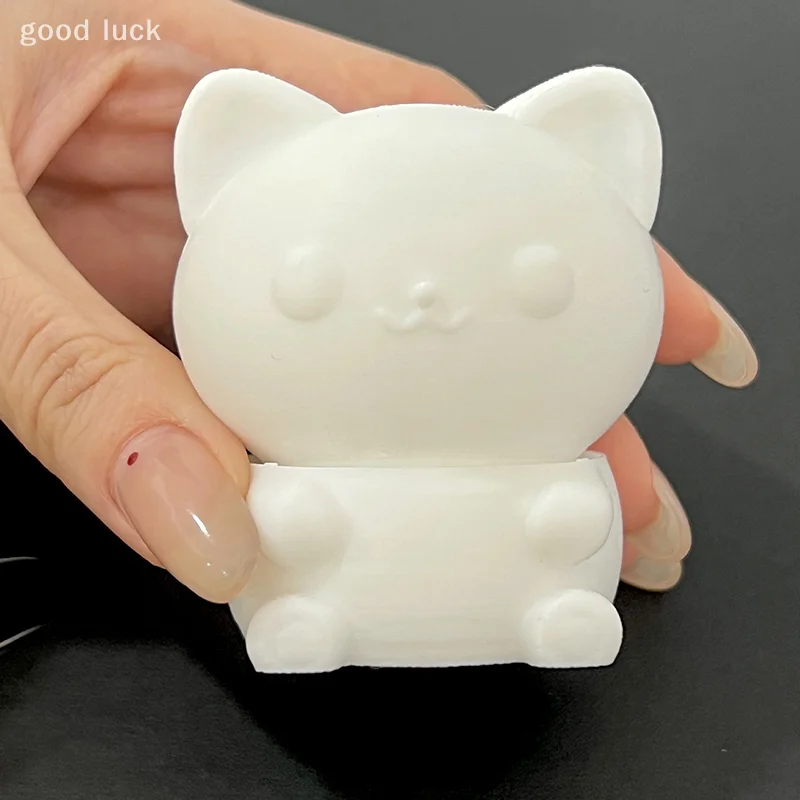 Mainan Dekompresi Kepala Kucing Berputar Tanpa Waktu untuk Mainan Anak Ornamen Desktop Kantor Rumah