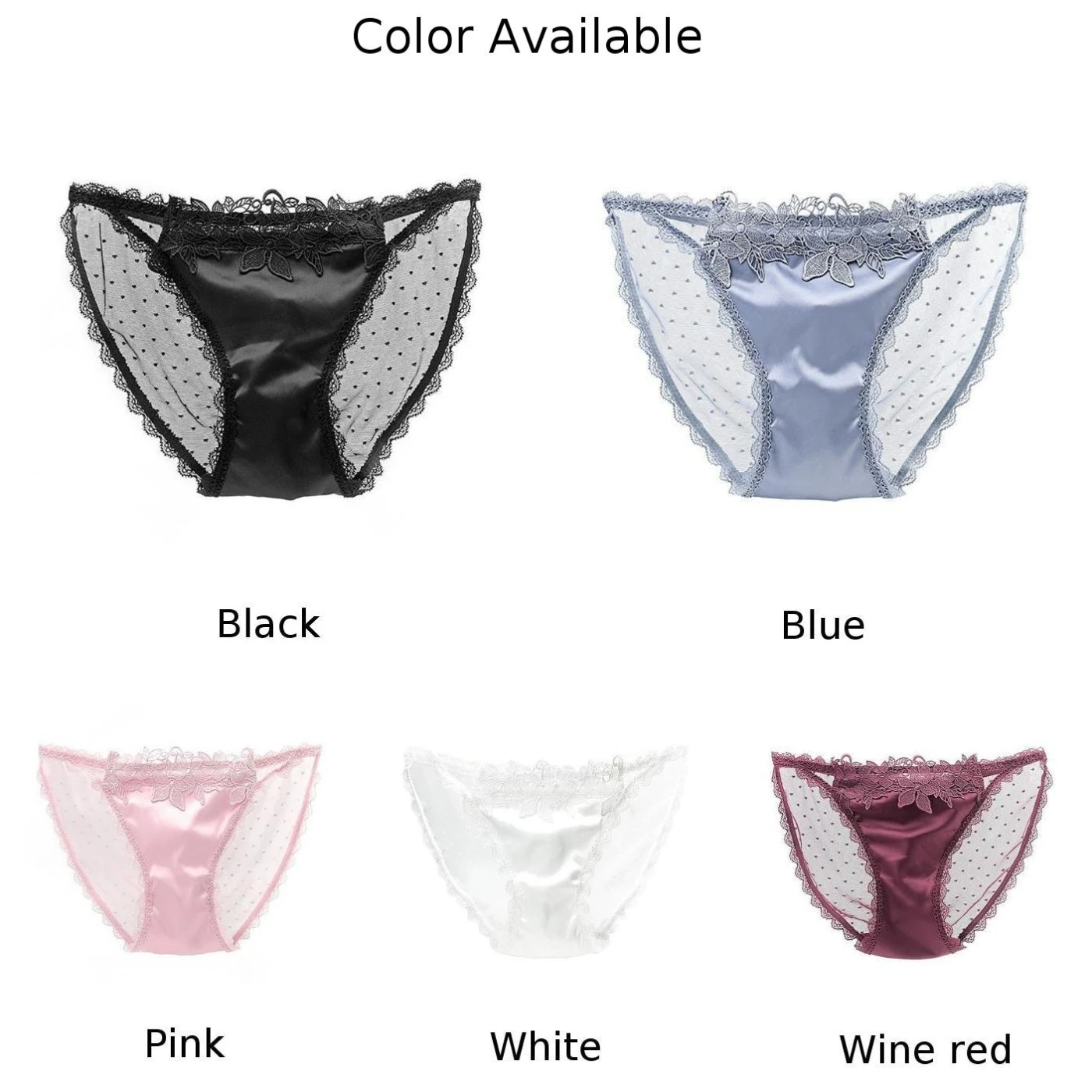 Soft Mesh Satin Patchwork Underwear Women See Though Panties Lingerie Knickers Briefs Seamless Stitching Mulberrys Silk Panties