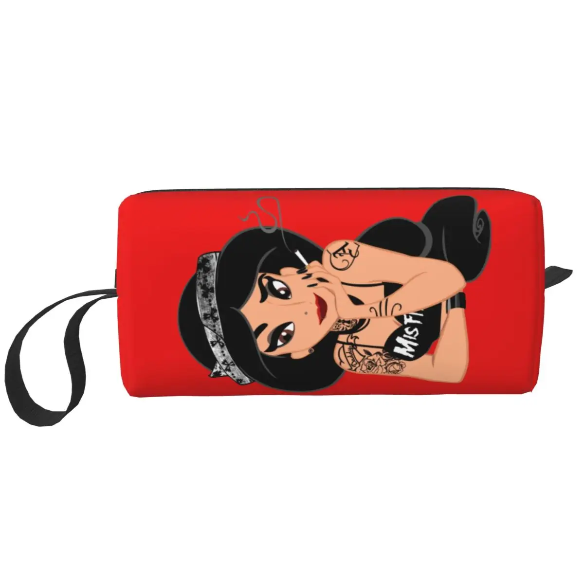 

Custom Punk Princess Jasmine Gothic Toiletry Bag Women Cosmetic Makeup Organizer Ladies Beauty Storage Dopp Kit Box