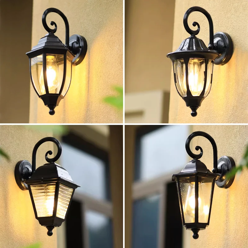 European style outdoor wall lamp villa American style retro outdoor balcony gate courtyard waterproof garden staircase wall lamp