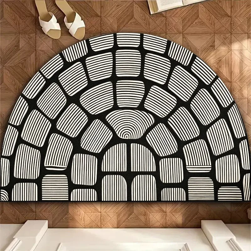 VIKAMA Half Circle Black and W - Printed Rug Abstract recension och pris