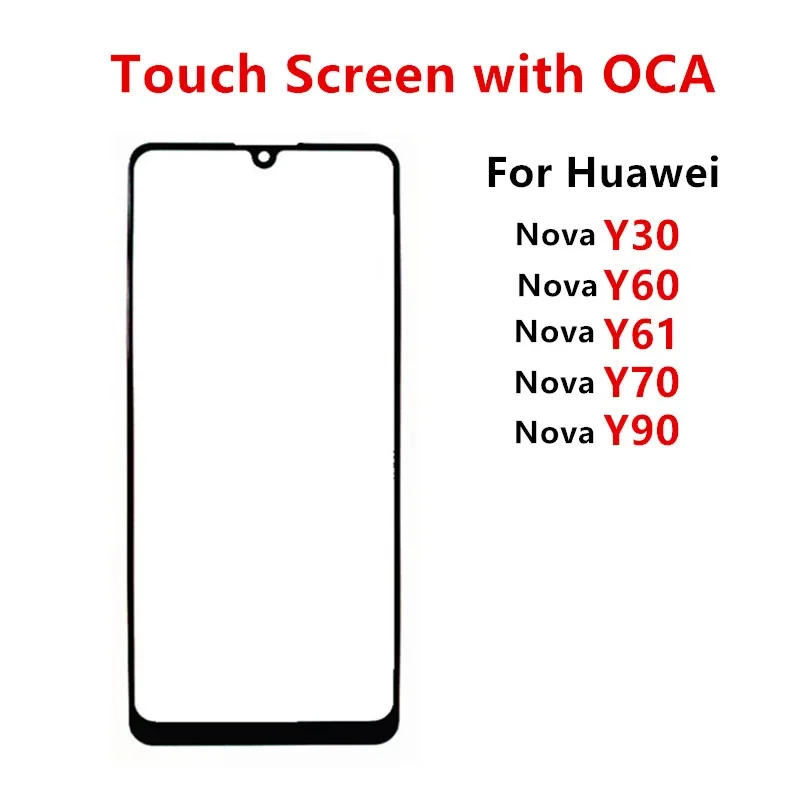 Сенсорный экран для Huawei Nova Y30, Y60, Y61, Y70, Y90, передняя панель, ЖК-дисплей, внешняя стеклянная крышка, запасные части + OCA