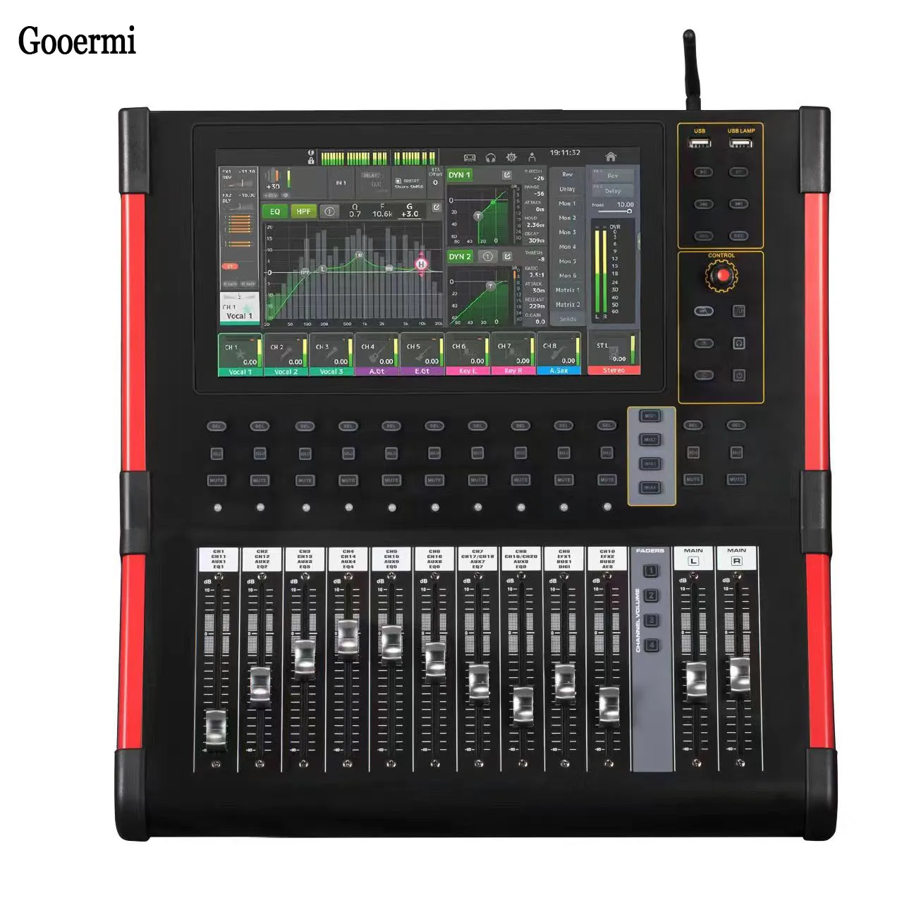 DM20 Professional digital audio mixer sound  20 Channel Audio Mixer Sound Mixing Console Electronic push&Mute But