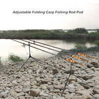 Lixada Adjustable Retractable Carp Fishing Rod Pod Stand Holder Fishing Pole Pod Stand with 3 Bite Alarms and Swingers Indicator
