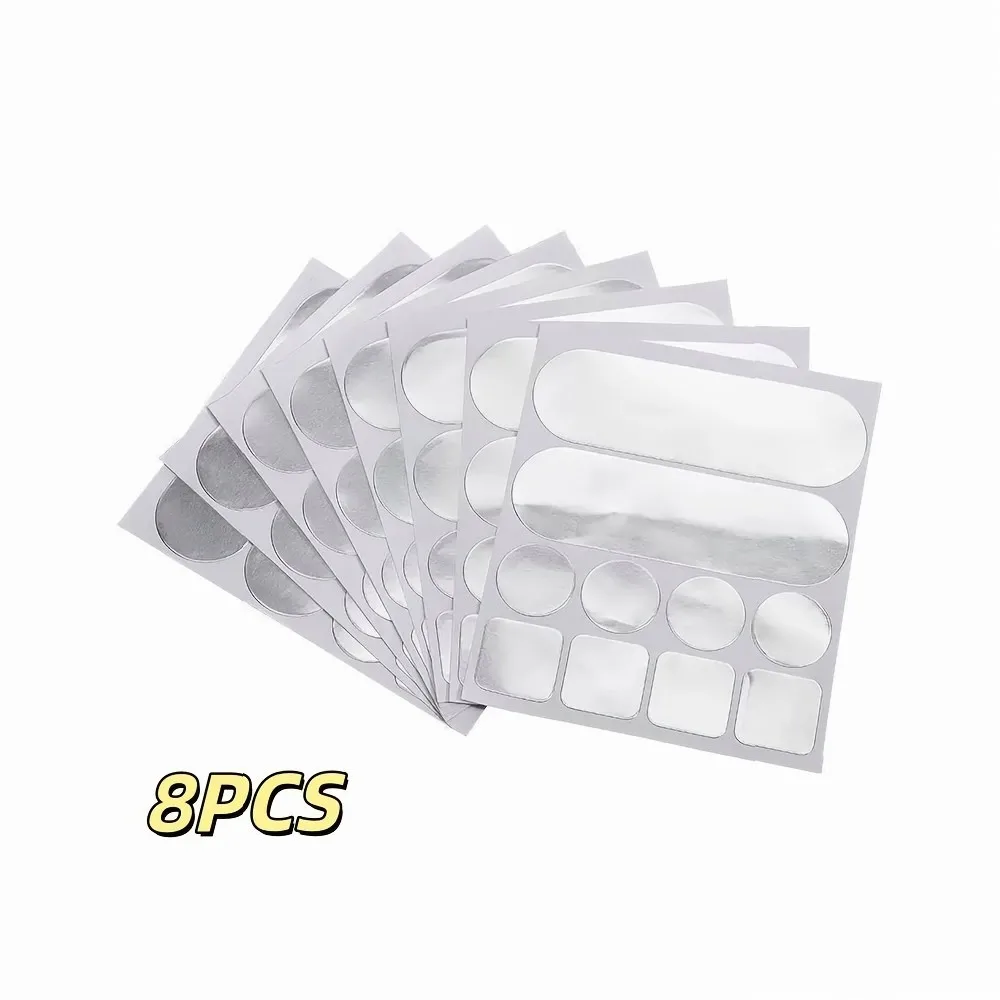 8Pcs Multi-Purpose Aluminum Foil Tape for Pot & Bucket Crack Repair, Stainless Steel Stove Adhesive Patches, Extra