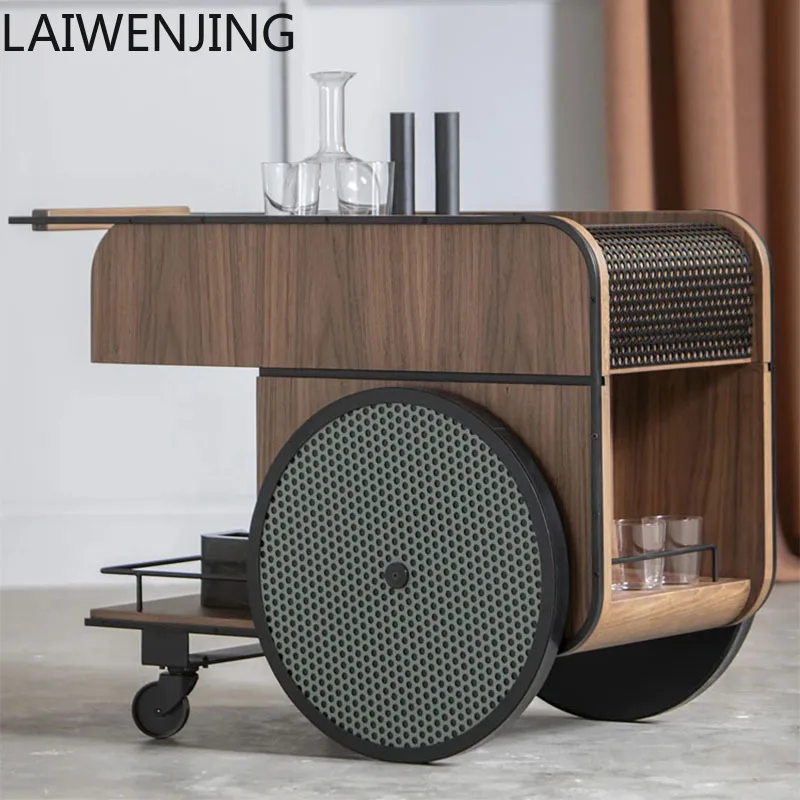 

SGF Nordic solid wood dining car high-end wrought iron modern cart silent movement