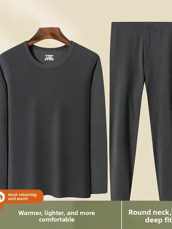 

Warm Underwear Set for Teenage Boys Dervo round Neck Long Sleeve Thermal Sleepwear Pants Polyester Fabric Basic Layering Clothes